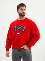 Red Mens Sweatshirt Tommy Jeans - Men