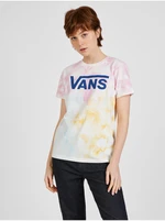 Yellow-cream women's patterned T-shirt VANS - Women