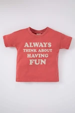 DEFACTO Baby Boy Regular Fit Slogan Printed Short Sleeve T-Shirt