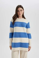 DEFACTO Regular Fit Crew Neck Striped Tunic