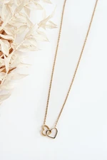 Delicate chain with gold hearts