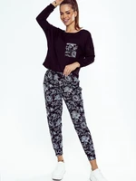 Pyjamas Eldar First Lady Sarina L/R 2XL-3XL black-flowers 1