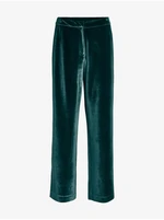 Dark green women's velvet trousers VILA Vicam - Women