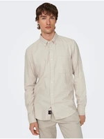 Men's cream shirt ONLY & SONS Gudmund - Men