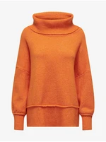 Orange women's oversize sweater ONLY Hazel - Women