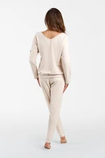 Women's tracksuit Karina with long sleeves, long pants - beige