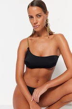 Trendyol Black egyvállas lánc kiegészítő bikini felső