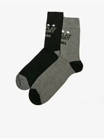 Set of two pairs of men's socks in gray and black Replay - Men