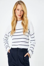 Koton Women's Navy Blue Striped Sweater