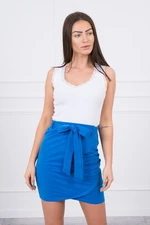 Wrap skirt with waist tie purple-blue