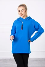 Tunic with zipper on hood Oversize mauve-blue