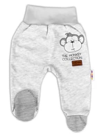 Baby Nellys Kojenecké polodupačky Monkey - sv. šedý melírek