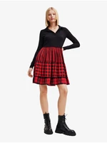 Red and black women's checkered dress Desigual Harryst - Women's