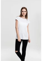 Women's T-shirt with extended shoulder white