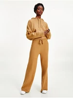 Tommy Hilfiger Nohavice - TH FLEX WIDE LEG PANT hnedé