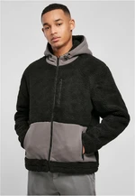 Sherpa jacket with hood black/asphalt