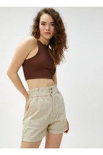 Koton Tie Waist Standard Women's Beige Shorts 3sal40004mw