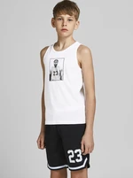 White boys' tank top with Jack & Jones Legends print - unisex