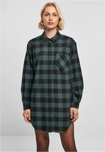 Women's shirt dress oversized flannel jasper/black