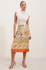 Bigdart 1899 Patterned Midi Skirt - Orange