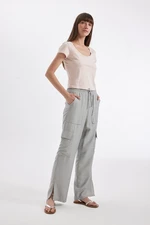 DEFACTO Wide Leg Pocket High Waist Wide Leg Long Length Trousers