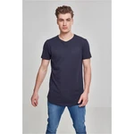 Shaped long T-shirt in a navy design