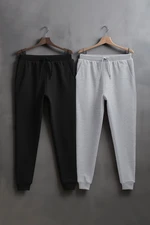 Trendyol Grey-Black Regular/Normal Cut Elasticized Jogger 2 Pack Sweatpants