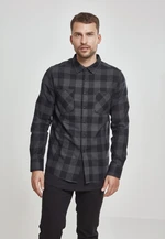 Plaid flannel shirt blk/cha