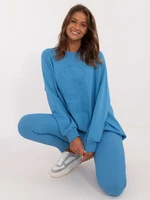 Blue two-piece tracksuit with inscription