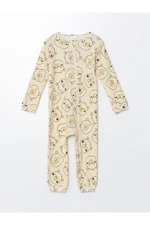 LC Waikiki Baby Crew Neck Long Sleeve Printed Baby Boy Jumpsuit