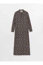 LC Waikiki Magnificent Collar Patterned Long Sleeve Women's Dress