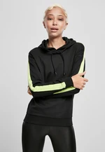 Women's Neon Hooded Shoulder Sweatshirt Black/Electric Lime