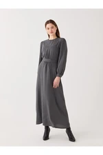 LC Waikiki Crew Neck Straight Long Sleeve Women's Dress