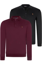 DOUBLE SET V4007 DEWBERRY MEN'S SWEATSHIRT-PURPLE-BLACK