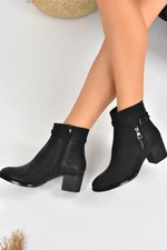 Fox Shoes Women's Black Thick Heeled Boots