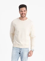 Ombre BASIC men's sweatshirt with round neckline - cream