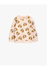 Koton Sweatshirt Dog Printed Crew Neck Long Sleeve Cotton