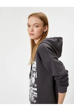 Koton Slogan Printed Sweatshirt Hooded Relax Fit