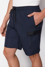 Trendyol Navy Blue Regular Fit Zipper Detailed Parachute Shorts