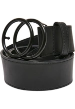 Coloured belt with ring buckle, black