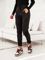 Women's black sweatpants with stitching