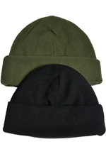 Fleece beanie 2-pack tiniolive/black