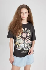 DEFACTO Loose Fit Crew Neck Printed Short Sleeve T-Shirt