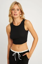 Cool & Sexy Women's Black Crop Blouse