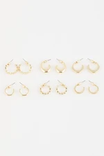 DEFACTO Women's 6-Piece Gold Hoop Earrings