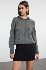 Trendyol Anthracite Thin Transparent View Knitwear Sweater