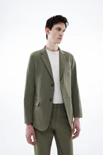 DEFACTO Regular Fit Jacket Collar Buttoned Lined Basic Plain Blazer Jacket