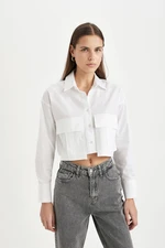 DEFACTO Crop Gabardine Long Sleeve Shirt