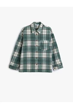 Koton Oversize Lumberjack Shirt Long Sleeve Pocket Detail Classic Collar Button Down