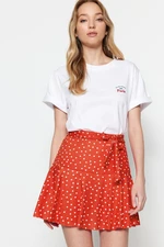 Trendyol Pomegranate Blossom Polka Dot Skirt Look High Waist Mini Knitted Shorts